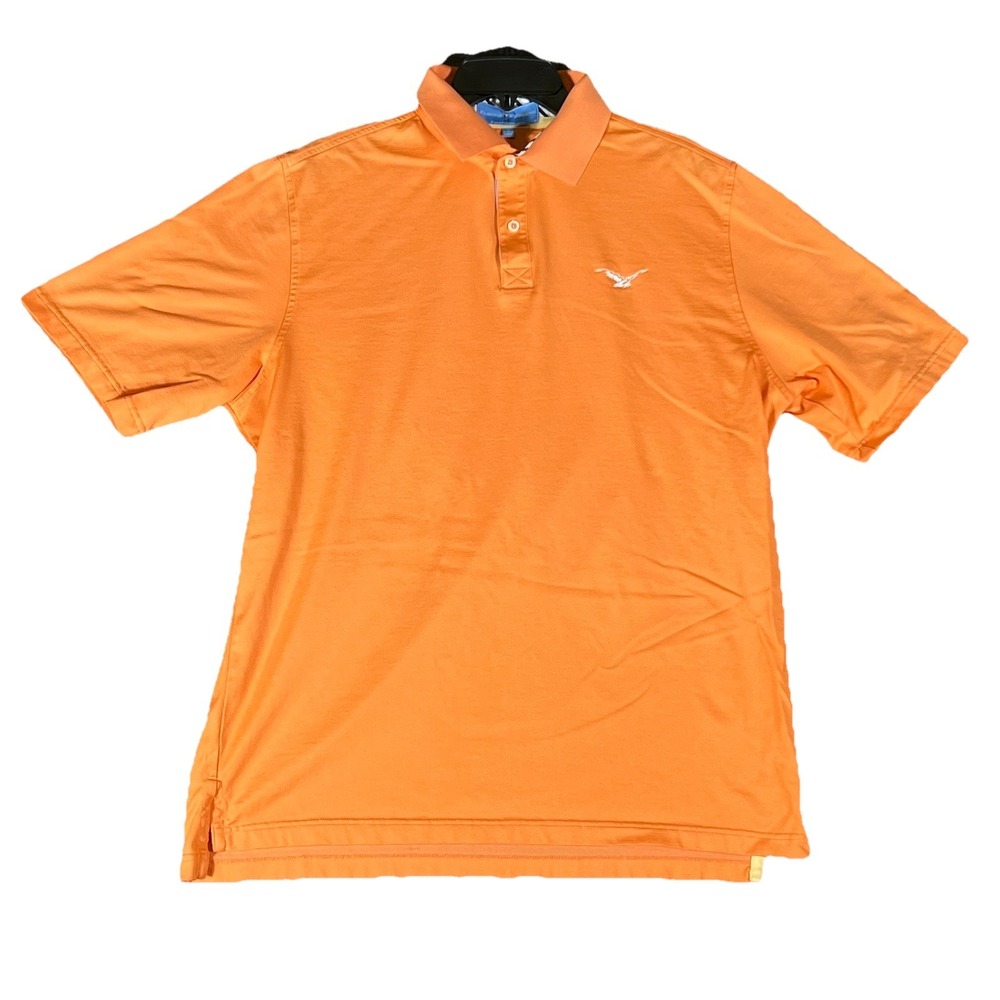 Fairway & Greene Polo Shirt Mens L Orange Performance Eagle Logo
